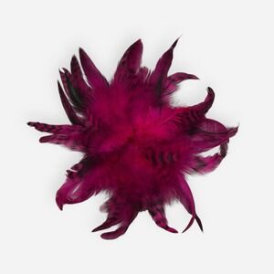 Chico's Fuschia Dark Pink Feather Brooch Fascinator Pin Flower Floral Magnet